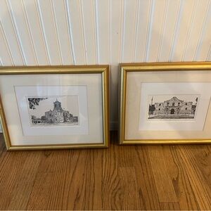 George Callins Texas Print Alamo Mission San Jose Sketch Art Prints